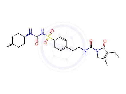 Chemical structure of 3-Ethyl-4-methyl-N-(4-(N-((4-methylcyclohexyl)carbamoyl)sulfamoyl)phenethyl)-2-oxo-2,5-dihydro-1H-pyrrole-1-carboxamide