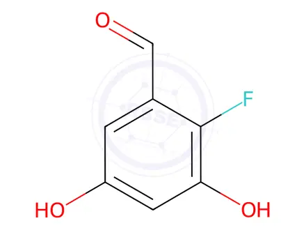 Chemical structure of Benzaldehyde, 2-fluoro-3,5-dihydroxy-