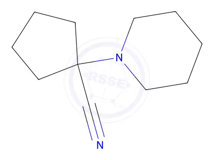 Chemical structure of 1-(Piperidin-1-yl)cyclopentane-1-carbonitrile