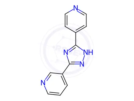 Chemical structure of 3-(3-(pyridin-4-yl)-1H-1,2,4-triazol-5-yl)pyridine