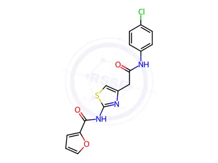 Chemical structure of N-(4-(2-((4-Chlorophenyl)amino)-2-oxoethyl)thiazol-2-yl)furan-2-carboxamide
