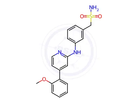 Chemical structure of 3-[[4-(2-Methoxyphenyl)-2-pyridinyl]amino]-benzenemethanesulfonamide