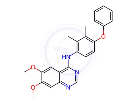 Chemical structure of N-(2,3-dimethyl-4-phenoxyphenyl)-6,7-dimethoxyquinazolin-4-amine