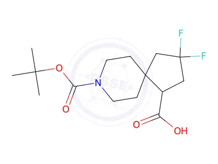 Chemical structure of 8-(Tert-butoxycarbonyl)-3,3-difluoro-8-azaspiro[4.5]Decane-1-carboxylic acid