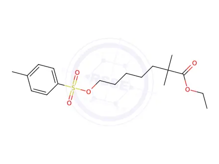 Chemical structure of ethyl 2,2-dimethyl-7-(tosyloxy)heptanoate