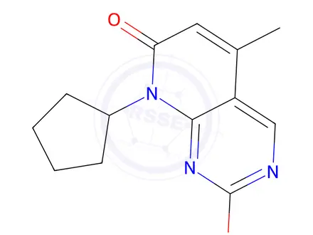 Chemical structure of Pyrido[2,3-d]pyrimidine-2,7(1H,8H)-dione, 8-cyclopentyl-5-methyl-