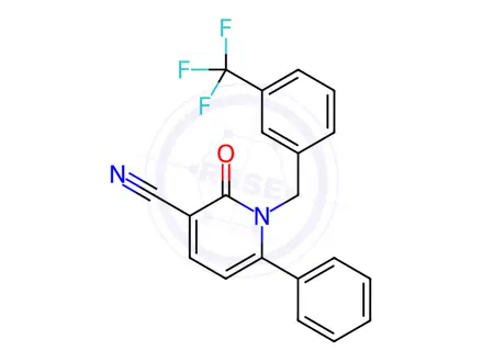 Chemical structure of 2-Oxo-6-phenyl-1-{[3-(trifluoromethyl)phenyl]methyl}-1,2-dihydropyridine-3-carbonitrile