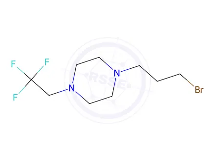 Chemical structure of 1-(3-Bromopropyl)-4-(2,2,2-trifluoroethyl)piperazine