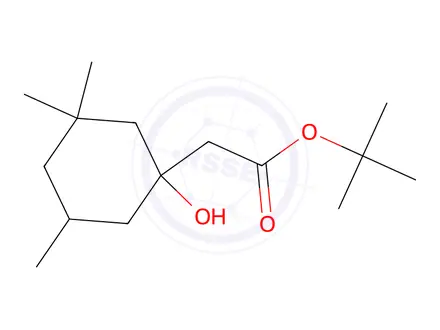 Chemical structure of tert-butyl 2-(1-hydroxy-3,3,5-trimethyl-cyclohexyl)acetate