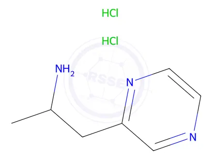 Chemical structure of 1-(Pyrazin-2-yl)propan-2-amine Dihydrochloride