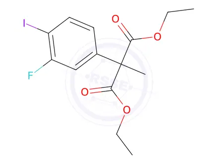 Chemical structure of Diethyl 2-(3-fluoro-4-iodophenyl)-2-methylmalonate