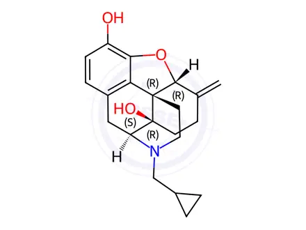 Chemical structure of (4S,4aR,7aR,12bR)-3-(cyclopropylmethyl)-7-methylene-1,2,3,4,5,6,7,7a-octahydro-4aH-4,12-methanobenzofuro[3,2-e]isoquinoline-4a,9-diol