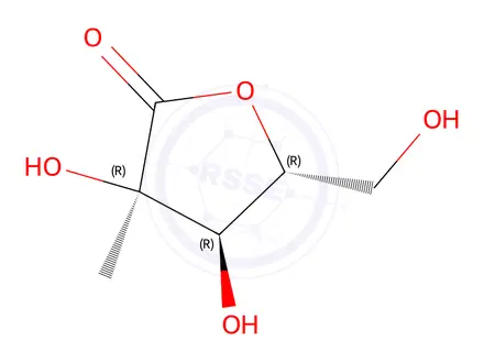 Chemical structure of (3R,4R,5R)-3,4-Dihydroxy-5-(hydroxymethyl)-3-methyldihydrofuran-2(3H)-one