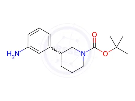Chemical structure of tert-Butyl 3-(3-aminophenyl)piperidine-1-carboxylate