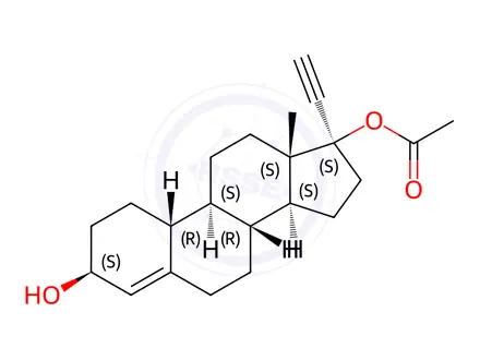 Chemical structure of Norethynodiol 17-Monoacetate