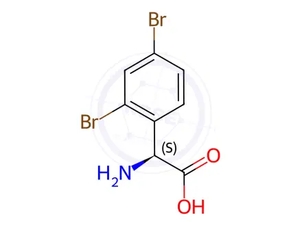 Chemical structure of (S)-2-amino-2-(2,4-dibromophenyl)acetic acid