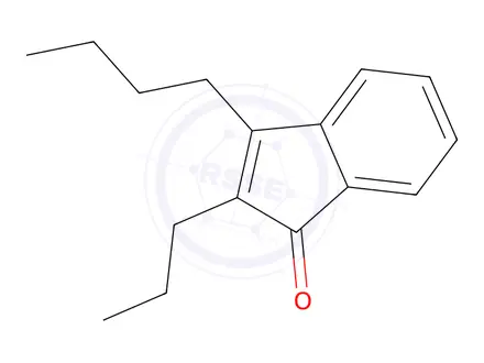 Chemical structure of 3-butyl-2-propyl-1H-inden-1-one