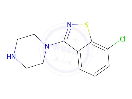 Chemical structure of 7-Chloro-3-(piperazin-1-yl)benzol[d]isothiazole