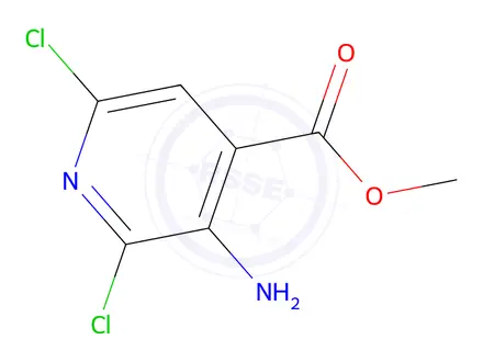 Chemical structure of ethyl 3-amino-2,6-dichloro-pyridine-4-carboxylate