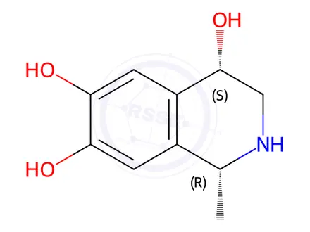 Chemical structure of rel-(1R,4S)-1-Methyl-1,2,3,4-tetrahydroisoquinoline-4,6,7-triol