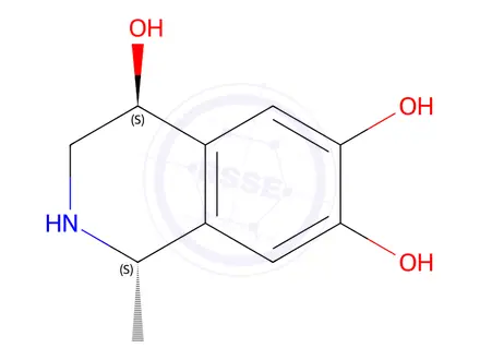 Chemical structure of (1S,4S)-1-methyl-1,2,3,4-tetrahydroisoquinoline-4,6,7-triol