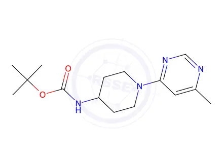 Chemical structure of tert-butyl n-[1-(6-methylpyrimidin-4-yl)piperidin-4-yl]carbamate