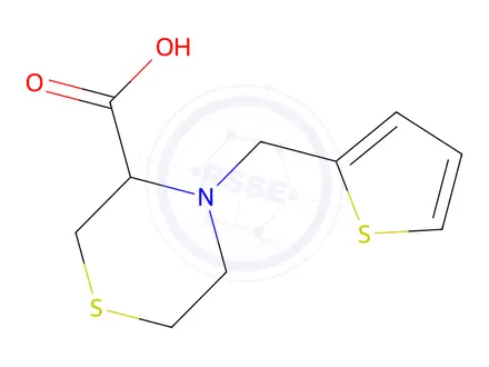Chemical structure of 4-(Thiophen-2-ylmethyl)thiomorpholine-3-carboxylic acid
