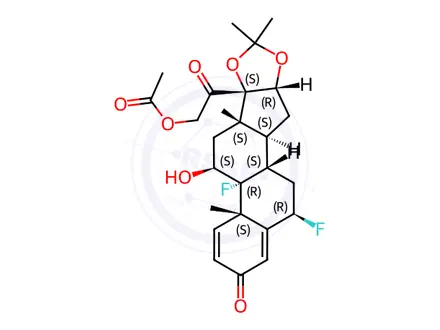 Chemical structure of Fluocinolone Acetonide Impurity 21 (Fluocinolone Acetonide Acetate 6β-Fluoro)