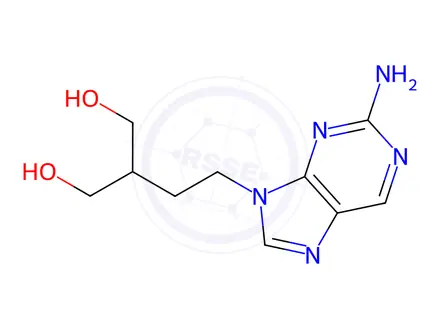 Chemical structure of 6-Deoxypenciclovir