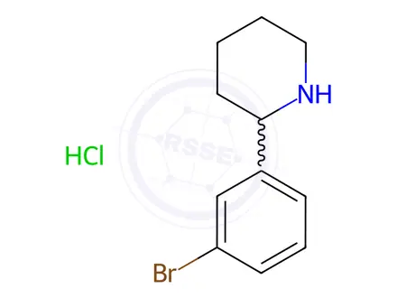 Chemical structure of 2-(3-Bromophenyl)piperidine HCl