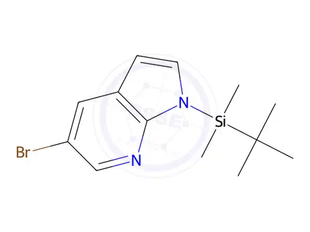 Chemical structure of 5-bromo-1-(tert-butyldimethylsilyl)-1H-pyrrolo[2,3-b]pyridine