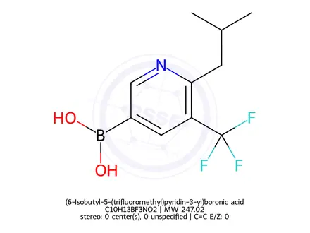 Chemical structure of (6-Isobutyl-5-(trifluoromethyl)pyridin-3-yl)boronic acid