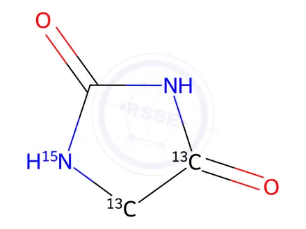 Chemical structure of Hydantoin-4,5-13C2,1-15N