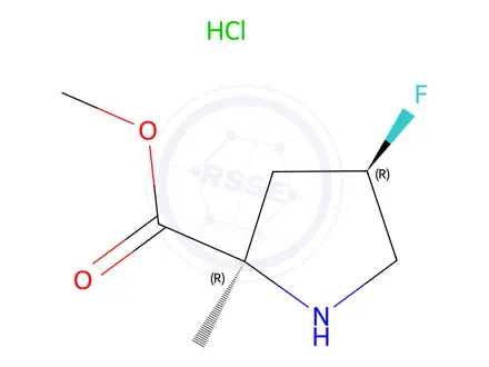 Chemical structure of Methyl (2R,4R)-4-fluoro-2-methylpyrrolidine-2-carboxylate hydrochloride