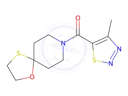 Chemical structure of (4-Methyl-1,2,3-thiadiazol-5-yl)(1-oxa-4-thia-8-azaspiro[4.5]decan-8-yl)methanone