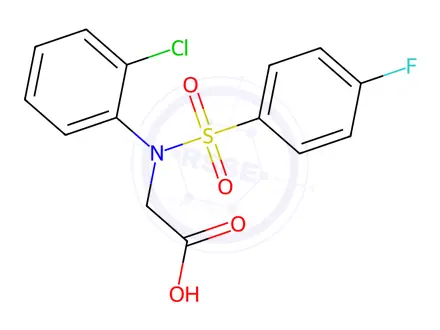 Chemical structure of 2-{2-chloro[(4-fluorophenyl)sulfonyl]anilino}acetic acid