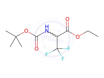 Chemical structure of Alanine, N-[(1,1-dimethylethoxy)carbonyl]-3,3,3-trifluoro-, ethyl ester