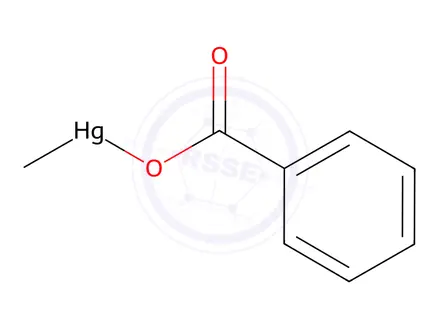 Chemical structure of methylmercury benzoate