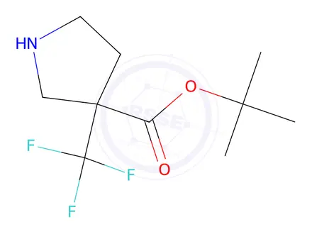 Chemical structure of tert-Butyl 3-(trifluoromethyl)pyrrolidine-3-carboxylate