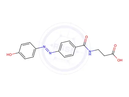 Chemical structure of 3-[4-(4-hydroxyphenylazo)benzoylamino]-propionic acid