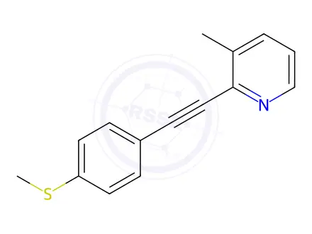 Chemical structure of 1-(4-(Methylthio)phenyl)-2-(3-methyl-2-pyridyl)acetylene