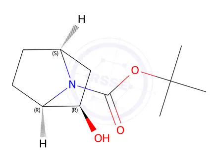 Chemical structure of (1R,2R,4S)-rel-tert-Butyl 2-hydroxy-7-azabicyclo[2.2.1]heptane-7-carboxylate