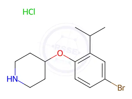 Chemical structure of 4-(4-Bromo-2-isopropylphenoxy)piperidine hydrochloride