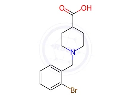 Chemical structure of 1-[(2-bromophenyl)methyl]piperidine-4-carboxylic Acid