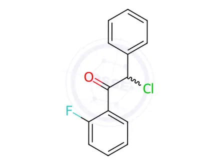 Chemical structure of 2-chloro-1-(2-fluorophenyl)-2-phenylethanone
