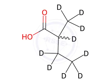 Chemical structure of 2-Methylbutyric-d9 Acid