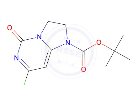 Chemical structure of tert-butyl 7-chloro-5-oxo-2,3-dihydroimidazo[1,2-f]pyrimidine-1(5H)-carboxylate