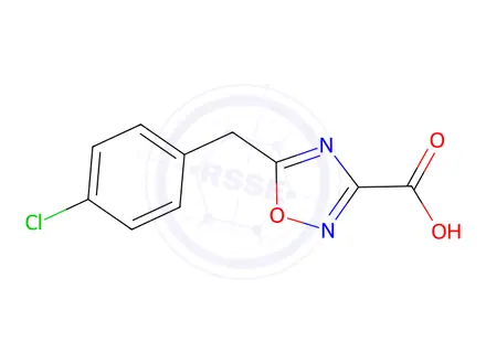 Chemical structure of 5-[(4-chlorophenyl)methyl]-1,2,4-oxadiazole-3-carboxylic acid