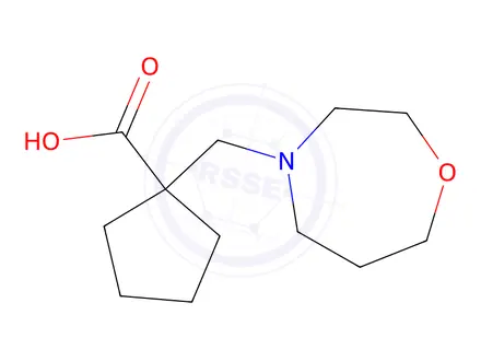 Chemical structure of 1-((1,4-Oxazepan-4-yl)methyl)cyclopentane-1-carboxylic acid