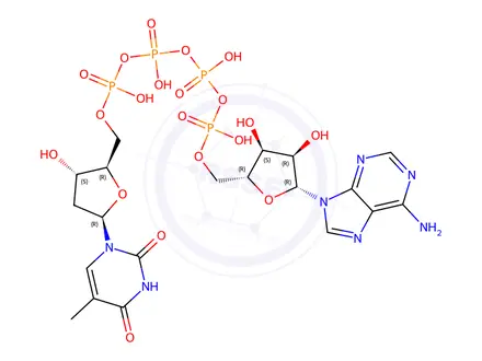 Chemical structure of P(1)-(adenosine-5')-P(5)-(thymidine-5')-pentaphosphate